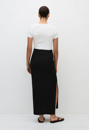 Crepe Column Skirt - Black - Matteau